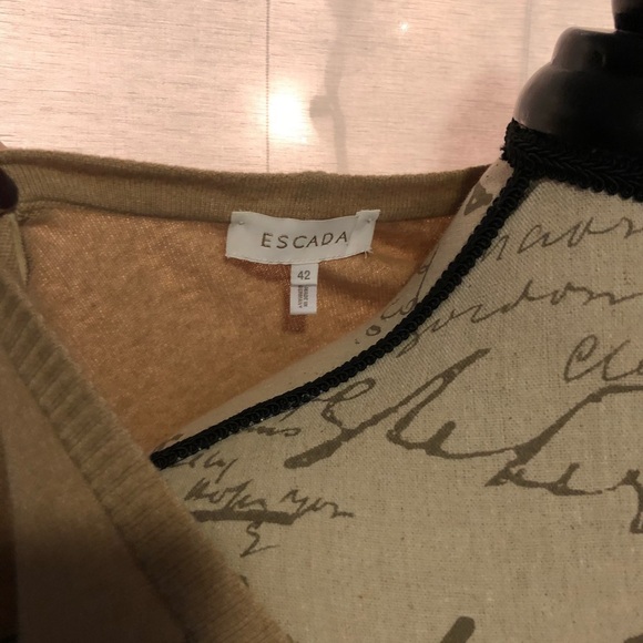 1[Escada] Tan & red hematite beaded cardigan - Picture 4 of 8